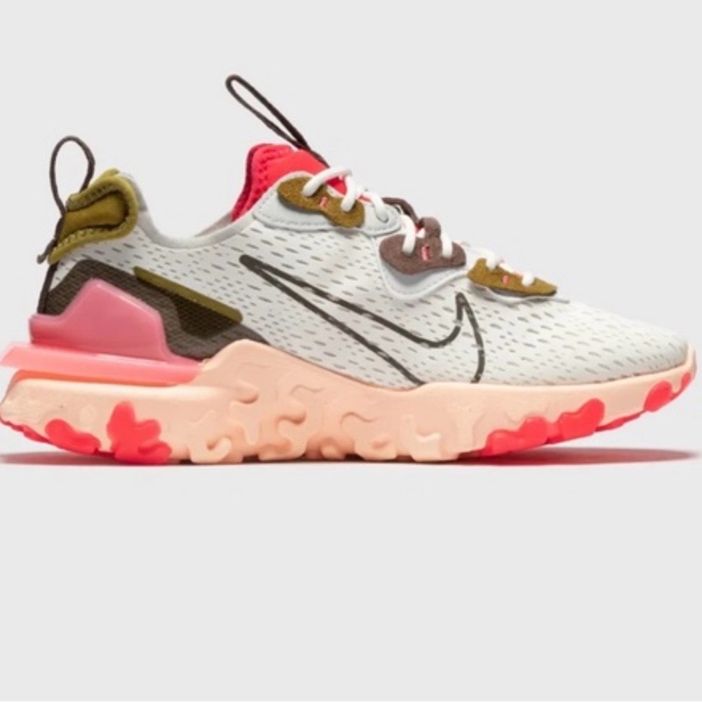 NWOT NIKE REACT VISION 6.5 SUMMIT WHITE/SIREN RED/DESERT MOSS/IRONSTONE rare - Picture 3 of 9